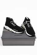 Balenciaga Women’s Speed LT Lace-Up Sneaker In Black Knit, Size 10 US
