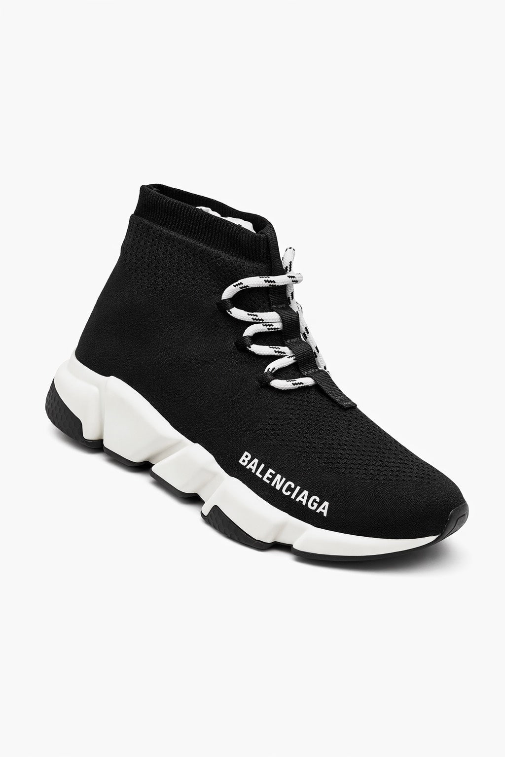 Balenciaga Women’s Speed LT Lace-Up Sneaker In Black Knit, Size 10 US