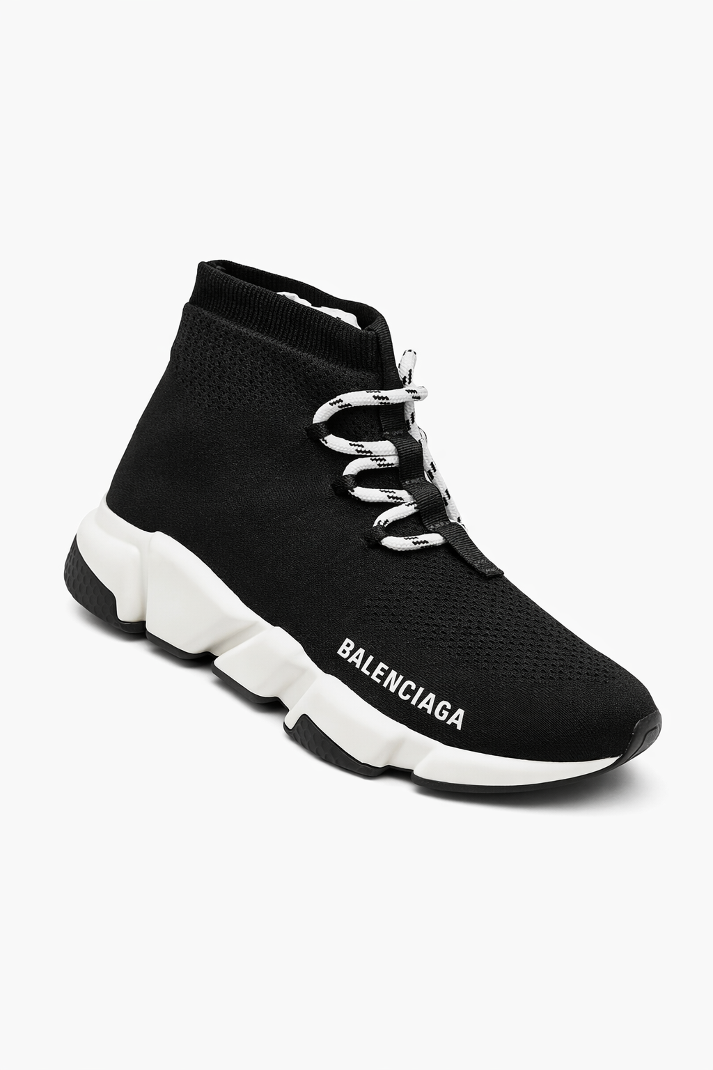 Balenciaga Women’s Speed LT Lace-Up Sneaker In Black Knit, Size 10 US