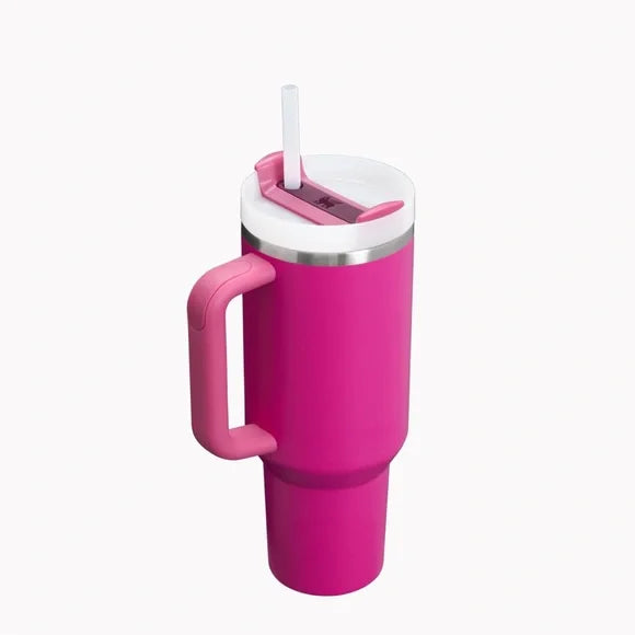 STANLEY Quencher H2.0 FlowState Stainless Steel Vacuum Insulated Tumbler with Lid and Straw for Water, Iced Tea or Coffee (Fuchsia, 40 oz)